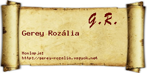 Gerey Rozália névjegykártya